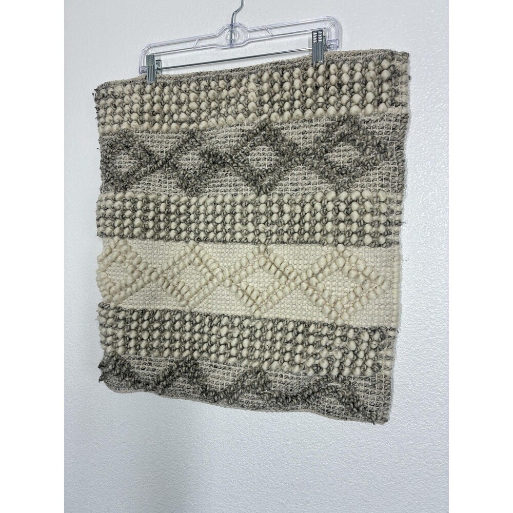 Magnolia Home Joanna Gaines Pillow Cover 20x20 Beige Wool Farmhouse Textured
